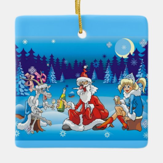 drink kerstkerstmis keramisch ornament (Voorkant)