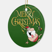 Drink kerstkerstversiering keramisch ornament (Links)