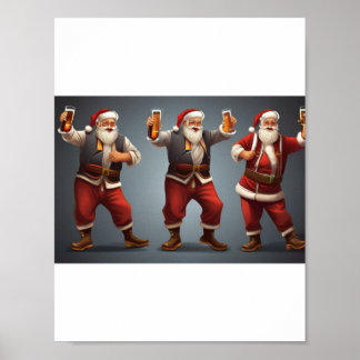 drink kerstman die verstopping dans poster