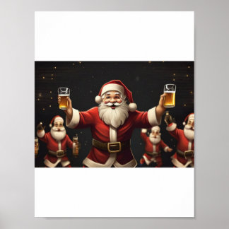 drink kerstman die verstopping dans poster