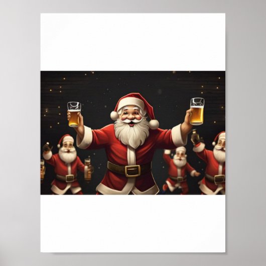 drink kerstman die verstopping dans poster (Voorkant)