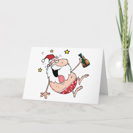 Drink kerstman feestdagen kaart (Voorkant)