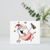 Drink kerstman feestdagenkaart (Staand voorkant)