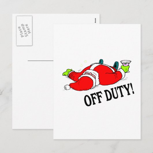 Drink kerstman feestdagenkaart (Voorkant / Achterkant)