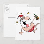 Drink kerstman feestdagenkaart (Voorkant / Achterkant)