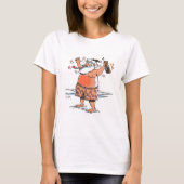 Drink kerstman, wit T-shirt (Voorkant)