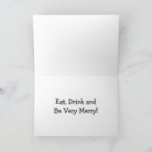 DRINK KERSTMAN ZEGT EET, DRINK / WEES VROLIJK FEESTDAGEN KAART (Binnen)