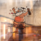 Drink kerstman zien door venster vastklampen terug raamsticker (Vel 2)