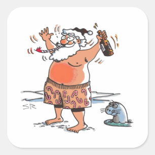 Drink kerststaartstickers vierkante sticker