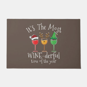 Drink kerstwijn Shirt Xmas Alcohol Pajama PJ Deurmat