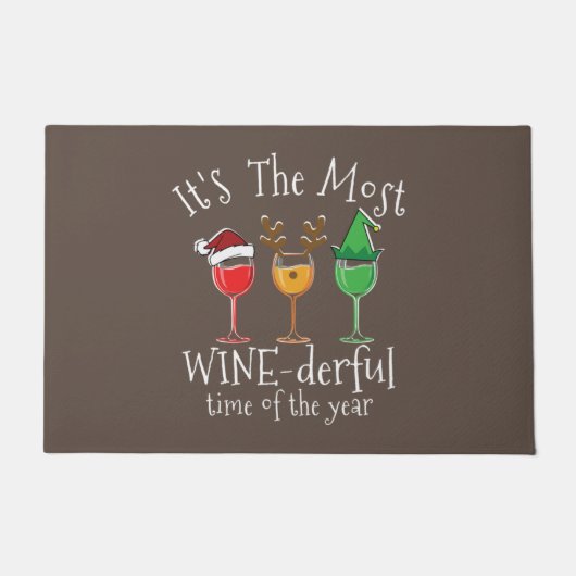 Drink kerstwijn Shirt Xmas Alcohol Pajama PJ Deurmat (Voorkant)