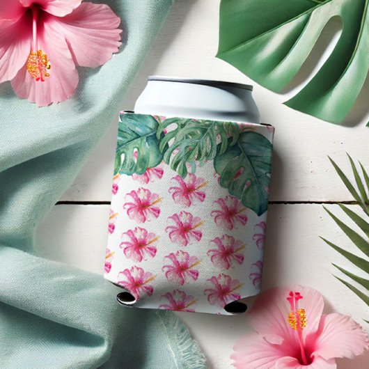 Drink Koelboxxen Tropische roze bloemen Blikjeskoeler