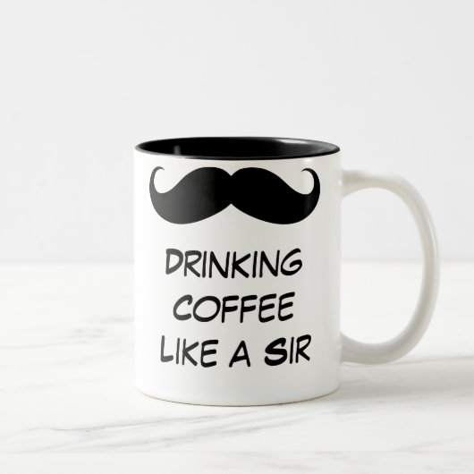 Drink koffie als een Sir Mustache Mok (Rechts)
