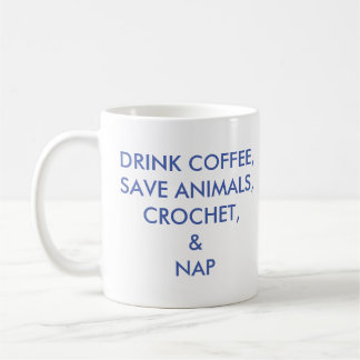 Drink Koffie, Bespaar Dieren, hak en Mok Nap