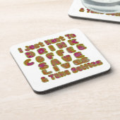 Drink Koffie Bespaar Levens En Neem Selfies Kunstd Bier Onderzetter (Linkerzijde)