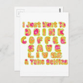 Drink Koffie Bespaar Levens En Neem Selfies Kunstd Briefkaart (Voorkant / Achterkant)