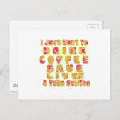 Drink Koffie Bespaar Levens En Neem Selfies Kunstd Briefkaart (Voorkant / Achterkant)