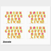 Drink Koffie Bespaar Levens En Neem Selfies Kunstd Rechthoekige Sticker (Vel)