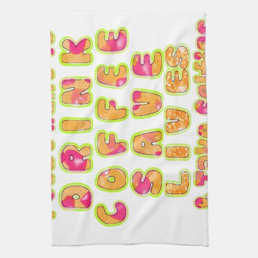 Drink Koffie Bespaar Levens En Neem Selfies Kunstd Theedoek (Verticaal)