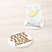 Drink Koffie Bespaar Levens En Neem Selfies Kunstd Zandsteen Onderzetter (Zijkant)