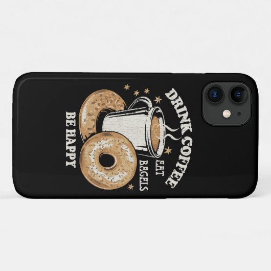 Drink Koffie Eet Bagels Wees blij Case-Mate iPhone Case (Achterkant (horizontaal))