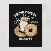 Drink Koffie Eet Bagels Wees blij Informatiekaartje (Voorkant)