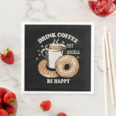 Drink Koffie Eet Bagels Wees blij Servet (Insitu)