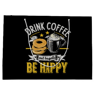 Drink Koffie Eet Bagels Wees Gelukkig Groot Cadeauzakje