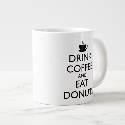 DRINK KOFFIE EN EAT DONUTS GROTE KOFFIEKOP (Voorkant rechts)