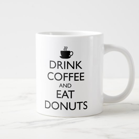 DRINK KOFFIE EN EAT DONUTS GROTE KOFFIEKOP (Rechts)