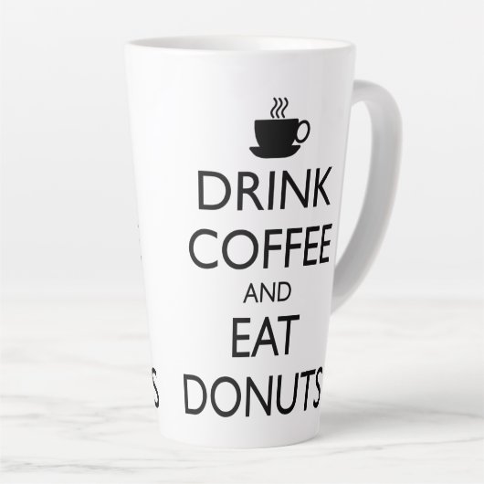 DRINK KOFFIE EN EAT DONUTS LATTE MOK (Rechterhoek)