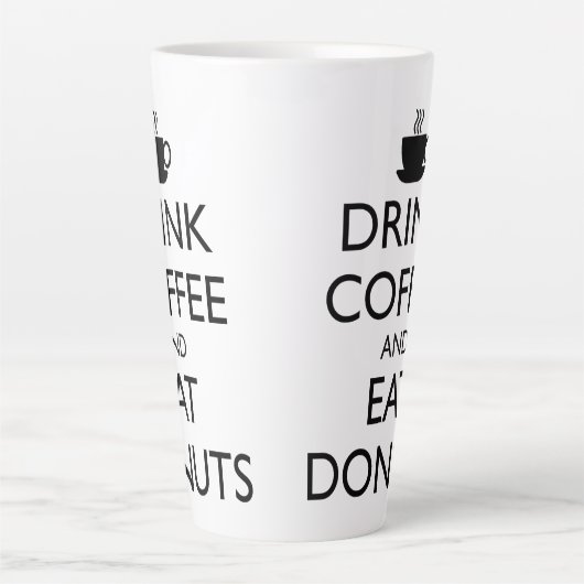 DRINK KOFFIE EN EAT DONUTS LATTE MOK (Voorkant)