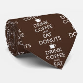 DRINK KOFFIE EN EAT DONUTS STROPDAS (Opgerold)