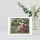 Drink koffie en lezen in de tuin (m/v briefkaart (Staand voorkant)