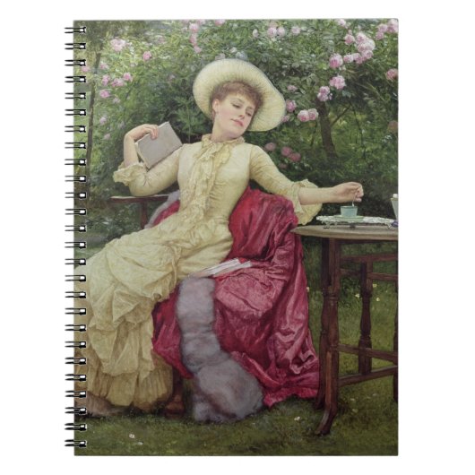 Drink koffie en lezen in de tuin (m/v notitieboek (Voorkant)