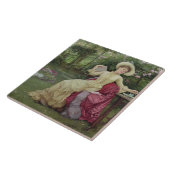 Drink koffie en lezen in de tuin (m/v tegeltje (Zijkant)