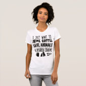 Drink koffie- en reddingdieren t-shirt (Voorkant volledig)