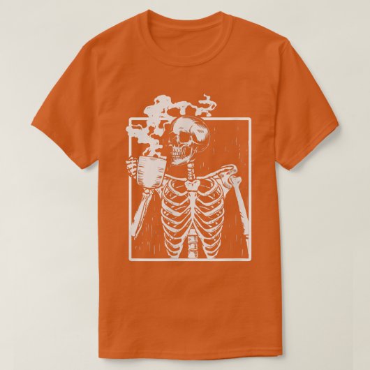 Drink Koffie Fijne Halloween Hor bij het koelen T-shirt (Design voorkant)