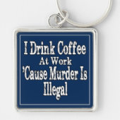 Drink Koffie Humor Sleutelhanger (Voorkant)