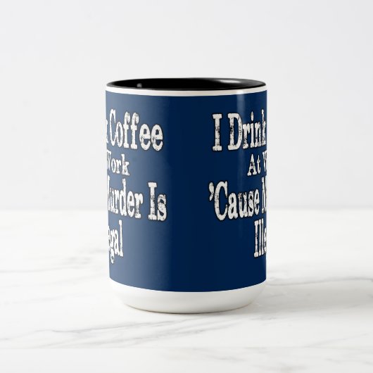 Drink Koffie Humor Tweekleurige Koffiemok (Center)