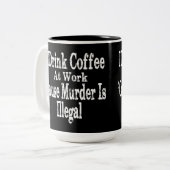 Drink Koffie Humor Tweekleurige Koffiemok (Voorkant links)