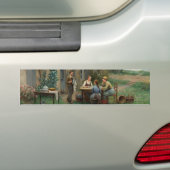 Drink koffie in de tuin (Frans landschap) Bumpersticker (Op auto)