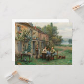 Drink koffie in de tuin (Frans landschap) Kaart (Voorkant / Achterkant in situ)