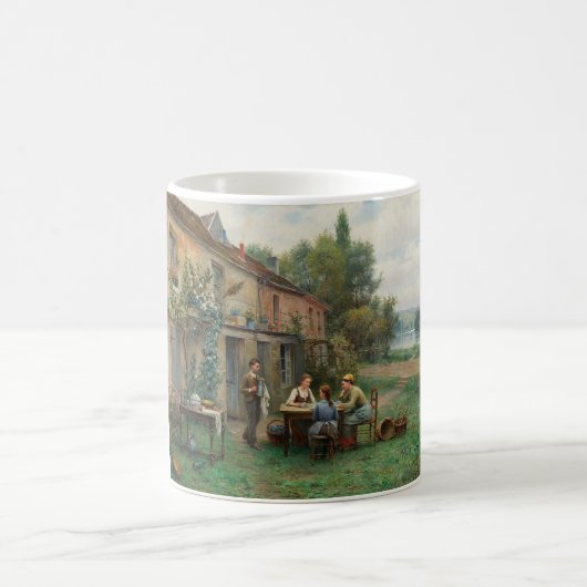 Drink koffie in de tuin (Frans landschap) Koffiemok (Center)