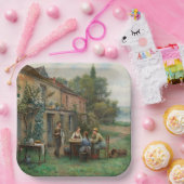 Drink koffie in de tuin (Frans landschap) Papieren Bordje (Feest)