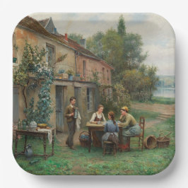 Drink koffie in de tuin (Frans landschap) Papieren Bordje