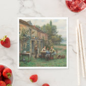 Drink koffie in de tuin (Frans landschap) Servet (Insitu)