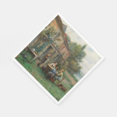 Drink koffie in de tuin (Frans landschap) Servet (Hoek)