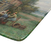 Drink koffie in de tuin (Frans landschap) Snijplank (Hoek)