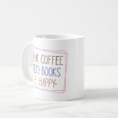 Drink Koffie lezen Boeken zijn gelukkig Koffiemok (Voorkant links)